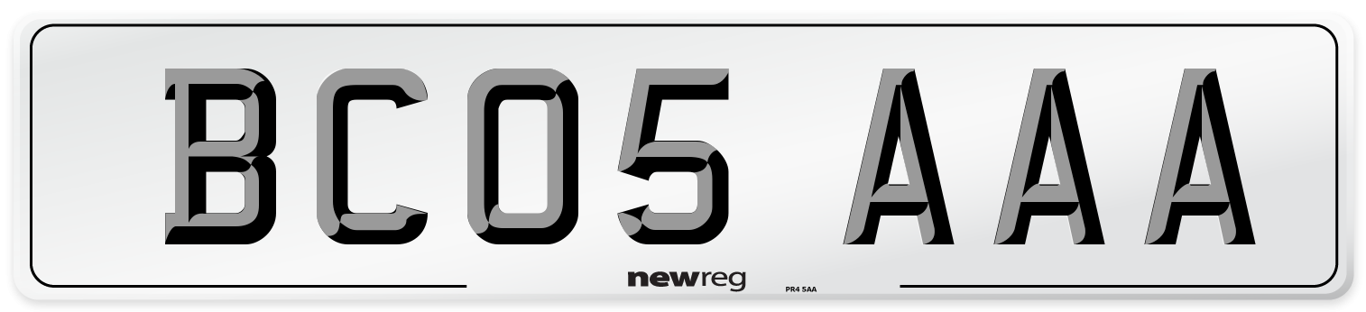 BC05 AAA Number Plate from New Reg